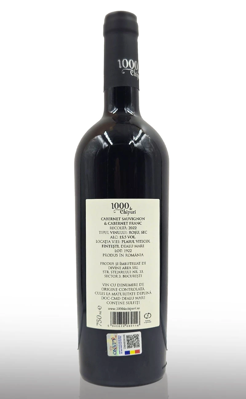 Vin rosu sec, 1000 Chipuri Cabernet Sauvignon, Cabernet Franc